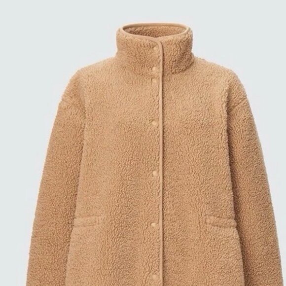 Jackets & Blazers - NWT $89 UNIQLO:C Long Teddy/Fleece Coat, Cinched Waist, Stand Collar S